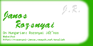 janos rozsnyai business card